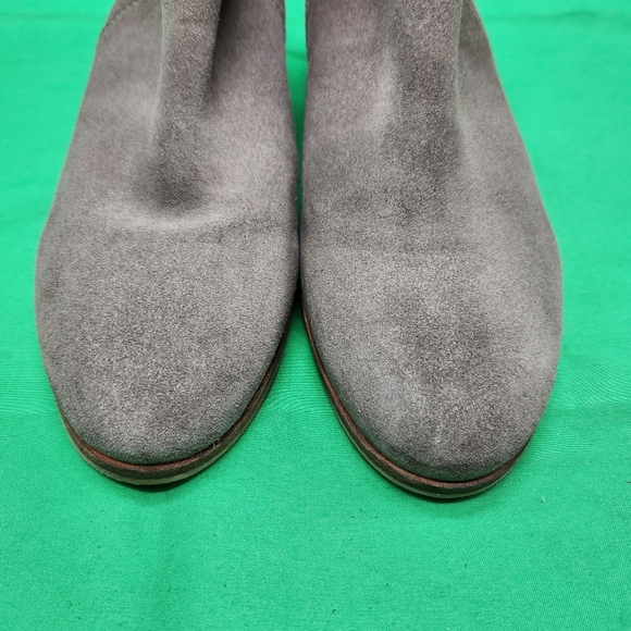 Joules Womens Size 6 Gray Grey Back Zip Tassel Ankle Suede Leather Boots Booties - Picture 3 of 13